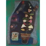 Sylvia von Hartmann, MY RHODODENDRON FLOWER IN MAY, mixed media on board