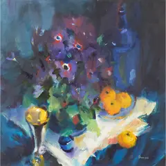 Marion Drummond, WINTER GLORY, oil on canvasboard