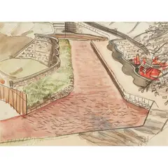 James Cowie, ON THE BRIDGE, Pencil and watercolour