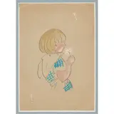 Cecile Walton, MAKE A WISH, Mixed media on buff paper, and two unframed illustrated cards, one by Walton and the other by Florence St John Cadell (3)