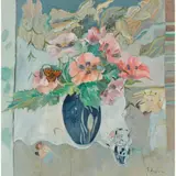 Brenda Lenaghan, LARGE POPPIES, oil on board