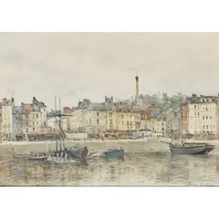 Jules Lessore, FRENCH HARBOUR, watercolour