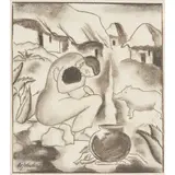 William Johnstone, PICNEE, charcoal