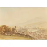 James Orrock, EDINBURGH FROM BURN'S MONUMENT, watercolour and another, 'Holyrood from Burn's Monument', a pair (2)