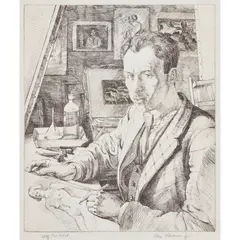 Ian Fleming, SELF PORTRAIT, 1937, etching