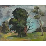 ROMANTIC LANDSCAPE by William Crosbie, oil on canvas, sold Mar 2021