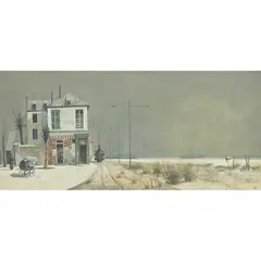 James McNaught, WAITING FOR MAGRITTE, watercolour and gouache