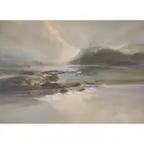 Oscar Goodall, SKY & ROCKS, oil on board
