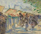 John Rankine Barclay, BROWSING THE PRINT SELLERS, watercolour