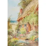 THE COTTAGE GARDENS by Theresa Sylvester Stannard, watercolour, sold Mar 2021