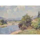 Joseph Morris Henderson, A WOODED RIVER LANDSCAPE, AYRSHIRE