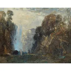 Mason Hunter, GYPSY CAMP, oil on canvas