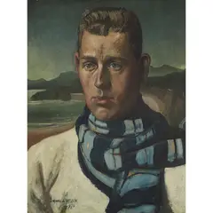 James McIntosh Patrick, THE STRIPED SCARF, 1932, oil on canvas