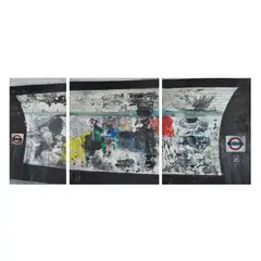 Jock McFadyen, BANK STATION (TRIPTYCH), 1997, oil on canvas in three parts