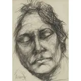 John Bellany, PORTRAIT STUDY: SLEEPING, charcoal