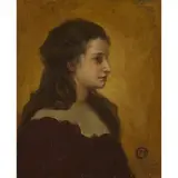 Charles Hodge Mackie, GIRL IN RED, oil on canvas
