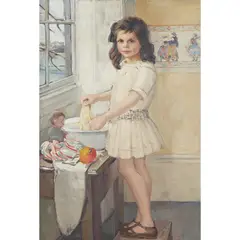 Dorothy Johnstone, WASH DAY, Oil on canvas