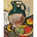 George Leslie Hunter, A STILL-LIFE OF FRUIT AND GREEN JUG