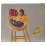 Elizabeth Blackadder, VEGETABLES ON A KITCHEN STOOL, oil on canvas