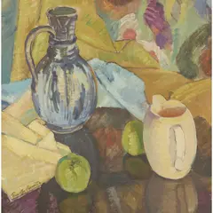 Penelope Beaton, STILL-LIFE WITH BLUE JUG, oil on canvas
