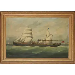Emil Adam, S.S. JAMES WATT OFF THE ENGLISH COAST, oil on canvas