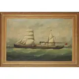 Emil Adam, S.S. JAMES WATT OFF THE ENGLISH COAST, oil on canvas