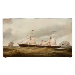 Samuel H. Fyfe, S.S. ALEXANDER II OFF DUMBARTON ROCK, oil on canvas, unframed