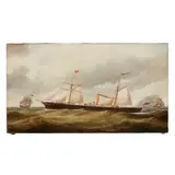Samuel H. Fyfe, S.S. ALEXANDER II OFF DUMBARTON ROCK, oil on canvas, unframed