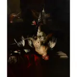 William Gouw Ferguson, A STILL LIFE OF DEAD GAME AND SONGBIRDS, oil on canvas