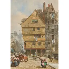 Louise Rayner, BARRON'S WOOLLEN AND RAG STORE, EDINBURGH, watercolour