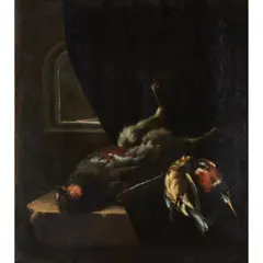 STILL LIFE WITH GAME BIRDS by William Gouw Ferguson, Oil on canvas, sold Jun 2021
