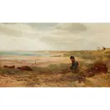 James Docharty, MENDING THE NETS, oil on canvas