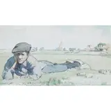 James McBey, DUTCH BOY, pen and ink and watercolour