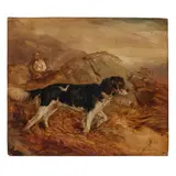 John Philip, STUDY OF A RETRIEVER ON A HILLSIDE, oil on board, unframed