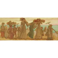 THE GLEANERS RETURN by Katherine Cameron, watercolour, sold Jun 2021
