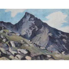 Ernest Archibald Taylor, CHIR MHOR - HEAD OF GLEN ROSA, ARRAN, oil on board