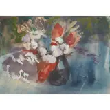 Anne Redpath, JUG OF FLOWERS, 1961, Pencil and gouache