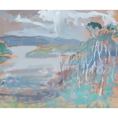 BORDERS LANDSCAPE by Anne Redpath, watercolour on buff paper, sold Jun 2021