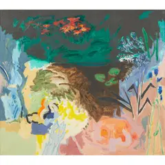David Michie, DARK POOL WITH LILYPAD, oil on canvas