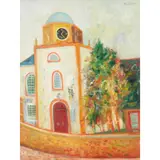 John Bellany, THE CHURCH AT CROMARTY, oil on canvas, unframed