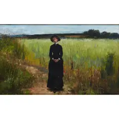 John Reid, AN AFTERNOON STROLL, oil on canvas