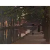 Patrick William Adam, BY THE CANAL, DUBLIN, oil on canvas