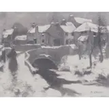 David Gauld, WINTER SNOW, DUNLOP, oil on canvas