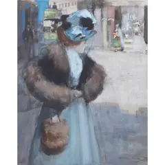 George Henry, OFF TO THE MILLINER, watercolour