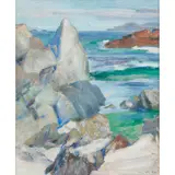William Mervyn Glass, CATHEDRAL ROCK, IONA, oil on board