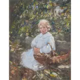 Robert Gemmell Hutchison, THE YOUNG GARDENER, oil on canvas