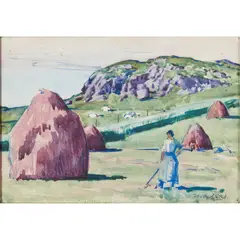 STACKS, IONA by Francis Cadell, watercolour, sold Jun 2021