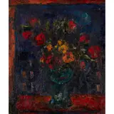 William MacTaggart, FLOWERS AT NIGHT DRUMMOND PLACE, oil on canvas