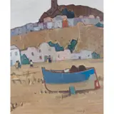 Denis Peploe, BLUE BOAT, SPAIN, oil on canvas