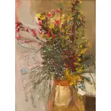Joan Eardley, JAR OF SUMMER FLOWERS, 1963, oil on canvas
